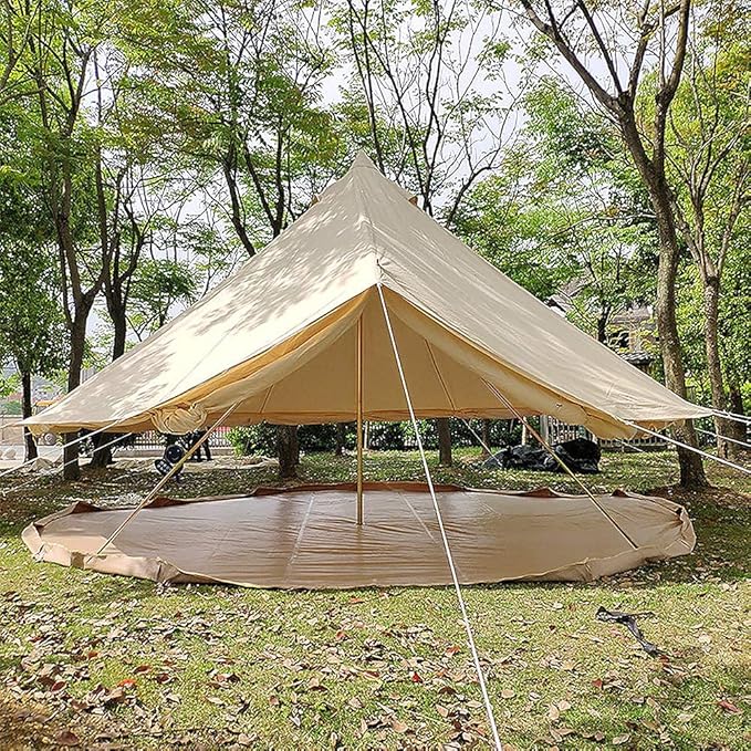 Bell Tent Indian Tent Diameter 3M/4M/5M/6M Cotton Canvas Waterproof Large Family Tents 4 Season Outdoors Yurt Bell Tent Glamping for Camping Beautiful Scenery