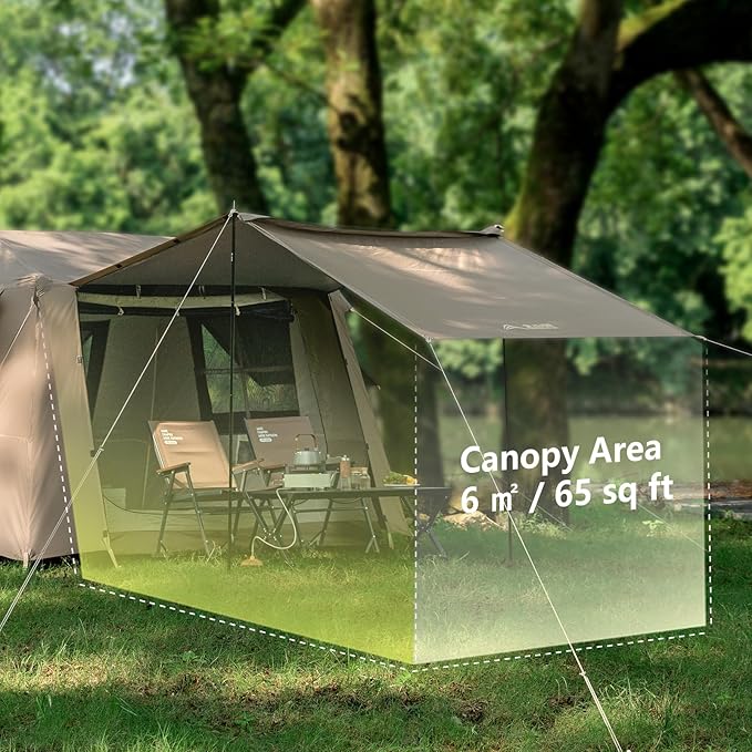 BISINNA 4 Person Camping Tent Family Cabin Tents with Full Rainfly Waterproof Large Double Layer Glamping Tent for Car Camping Outdoor Picinic