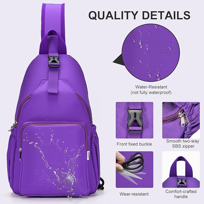 AOTIAN Anti-Theft Sling Backpack - Lightweight Water-Resistant Chest Daypack for Travel, Hiking & Outdoor