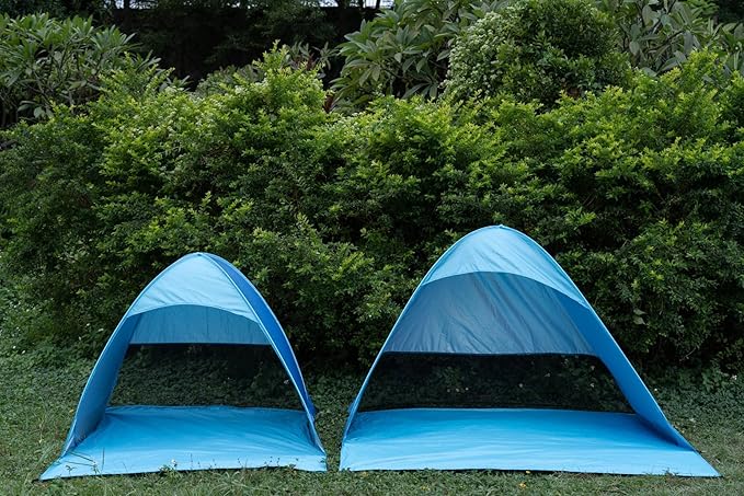 Pop Up Beach Tent –for 2-3 Person UPF 50+ UV Sun Protection Beach Shade Tent Pop Up Sun Shelter with Carry Bag and Stakes for Beach, Park, Camping (Large)
