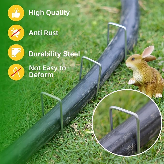 30 Pack Lawn Staples, Premium Garden Landscape Staples, Galvanized Heavy-Duty Gauge Stakes, U-Shaped Tent Stakes, Anti-Rust Fence Netting Pins Ground Spikes, Sod Pins