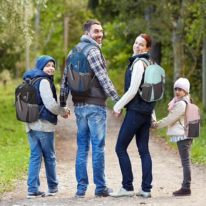 12L Hiking Backpack with Padded Straps for Kids, Waterproof Small Hiking Backpack with Chest Strap for Women, Mini Lightweight Kid Travel Backpacks Day Pack, Light Green
