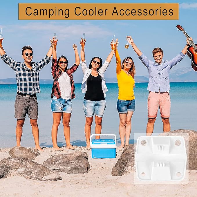 Ansook Cooler Replacement Plastic Hinges & Screws Set - Compatible with Coleman Coolers 5253 6262 6270 Cooler Hinges Replacement - for Rubbermaid Cooler Hinges (Set of 4)