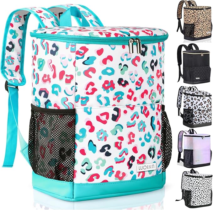 Wolka Cooler Backpack 30 Cans,Portable Backpack Coolers Insulated Leak Proof,Waterproof Soft Sided Cooler Bag for Travel,Beach,Camping,Picnic,Lunch Backpack for Women (Water Elf)