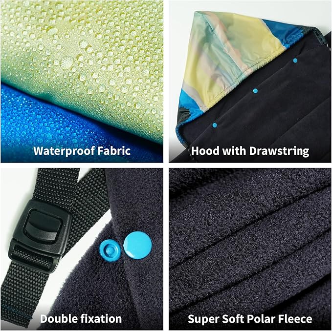 Waterproof Stadium Blanket, Fleece Camping Blanket Wearable Soft Warm Camp Blanket for Outdoor Camping, Picnic, Stadium, Sports, Beach, Car