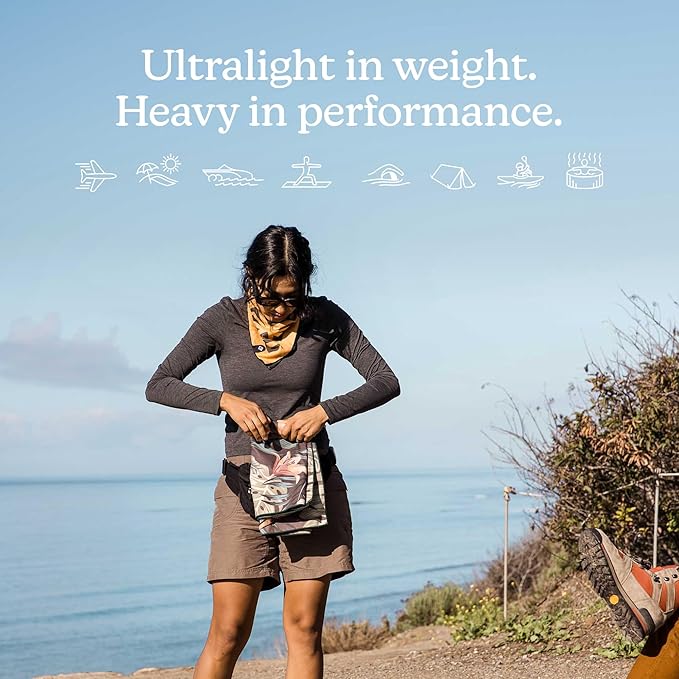 Nomadix Ultralight Towel - Quick Dry & Super Lightweight - Perfect As A Pack Towel to Save On Space - Made with Recycled Materials - Palms Night - 30x54