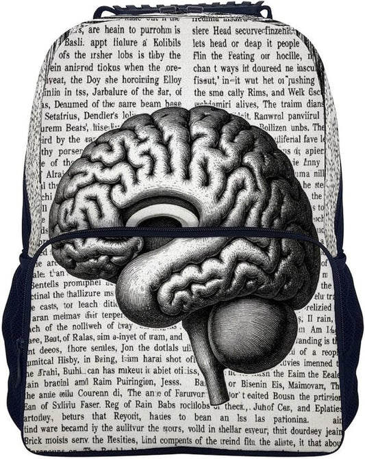 Daypack Backpack Anti-Theft Multipurpose Large Capacity Carry On Bag, Brain Structure Traveling Camping Backpack With Side Pockets