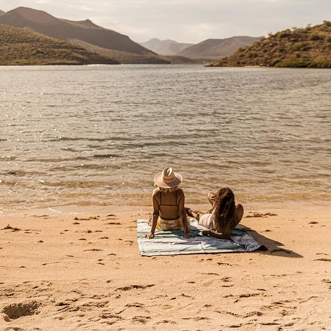 Nomadix Festival Blanket - Perfect for Picnics, Camping, & Lawn Seating - Plush Top & Water Resistant Base - Made with Post Consumer Recycled Materials - Barton Blue - 60x72