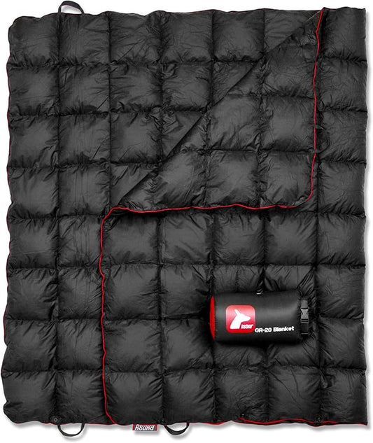 Horizon Hound Down Camping Blanket - Outdoor Travel Quilt | Sustainable, Insulated, Lightweight & Warm Gear for Sleep, Camping, Stadium, Hiking & Festivals | Water Resistant, Packable & Compact