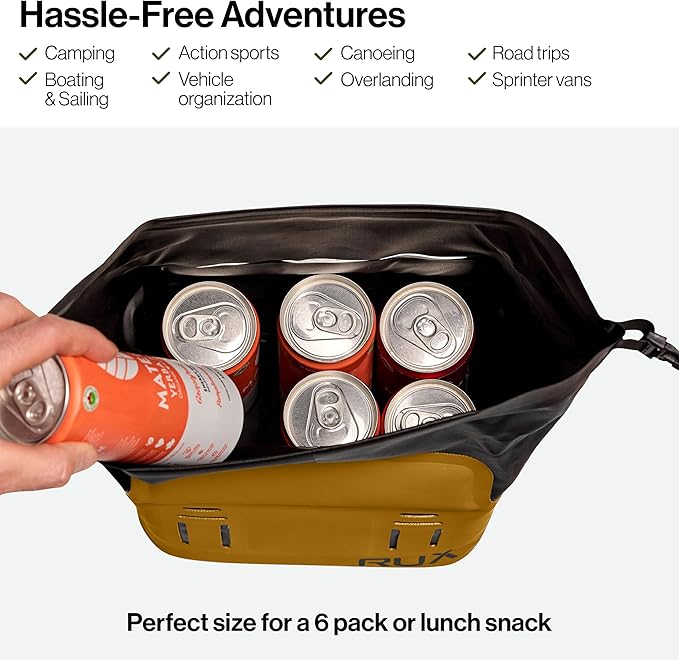 RUX 5L Cooler Cube - Our Small Cooler Bag is A Compact, Insulated Soft Cooler Perfect for Camping, Daily Carry, Or Van Life. Weatherproof, Modular, and Built to Go Anywhere.