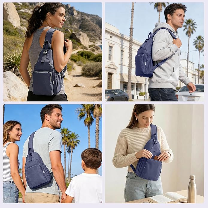 AOTIAN Anti-Theft Sling Backpack - Lightweight Water-Resistant Chest Daypack for Travel, Hiking & Outdoor