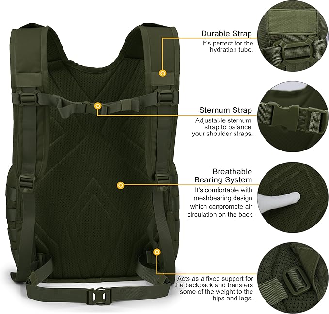 Mardingtop 25L Tactical Backpacks Molle Hiking daypacks for Camping Hiking Military Traveling Motorcycle