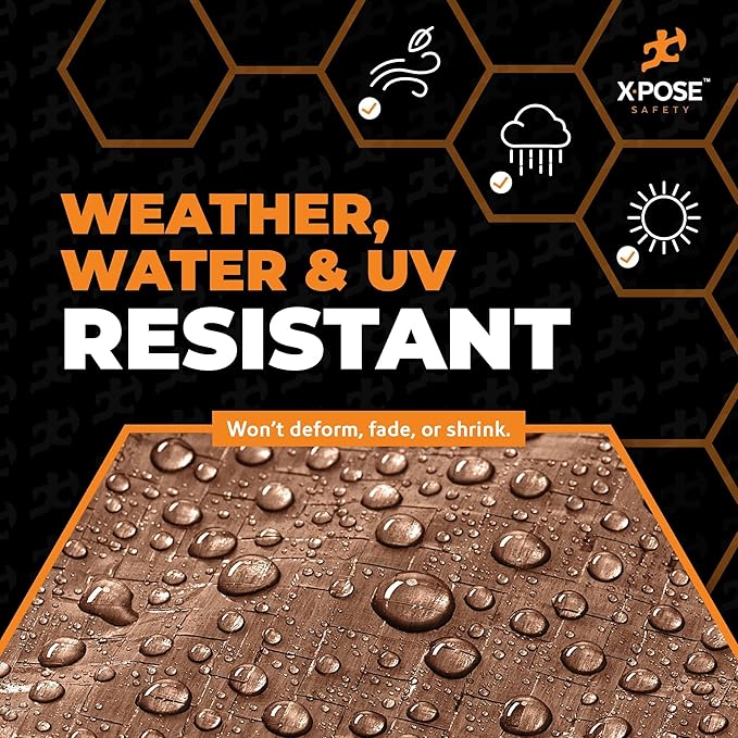 Multipurpose Protective Cover Brown Poly Tarp 10' x 10' (2-Pack) - Durable, Water Resistant, Weather Resistant - 5 Mil Thick Polyethylene - by Xpose Safety
