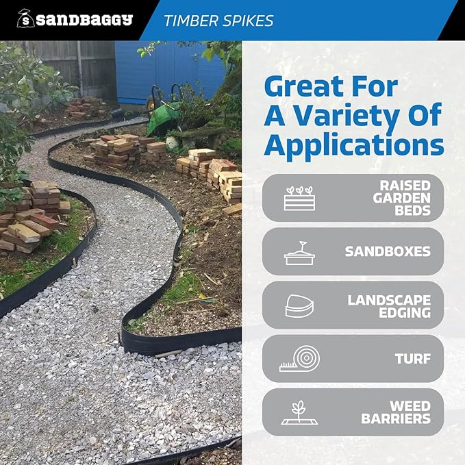 Sandbaggy 6" Spiral Landscape Timber Spikes - Galvanized Steel Nails - Landscaping Stakes, Artificial Turf Pins - 3 Gauge Steel (Metal, 100)