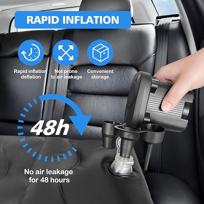 SUV Air Mattress Car Camping Bed - Inflatable Thickened and Double Car Air Mattress Bed with Air Pump Portable Foldable for Home Car Travel Camping