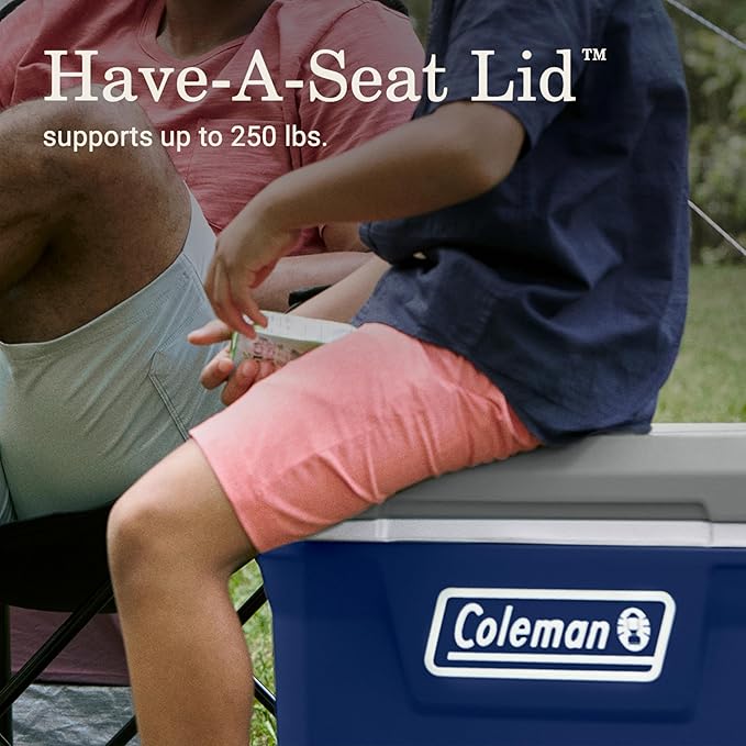 Coleman Classic Series Insulated Portable Rolling Cooler with Wheels, Leak-Resistant Outdoor Hard Cooler Keeps Ice up to 5 Days, 65-Quart