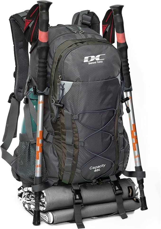 Diamond Candy Waterproof Hiking Backpack for Men and Women, Lightweight Day Pack for Travel Camping | Waterproof, Lightweight, for Travel Camping