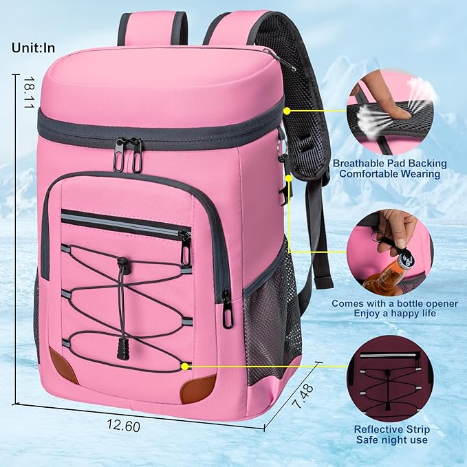 Backpack Cooler Insulated Leak Proof for Men Women 36 Cans Soft Cooler Backpack Insulated Waterproof Large Capacity Coolers Bag Portable for Lunch Camping Travel Picnic Hiking