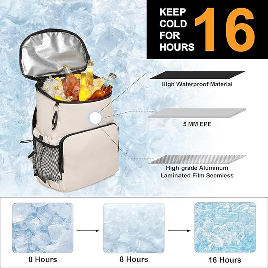 Backpack Cooler for Men and Women Insulated Waterproof Soft Lightweight Cooler Bag Leakproof 30 Cans Travel Camping Picnic Beach