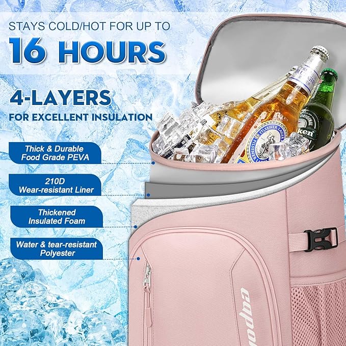 Capolo Cooler Backpack for Men Women Insulated Backpack Cooler Leak Proof Thermal Bag Beverage Soft Cooler Bag Lunch Backpack for Camping 30/45 Cans