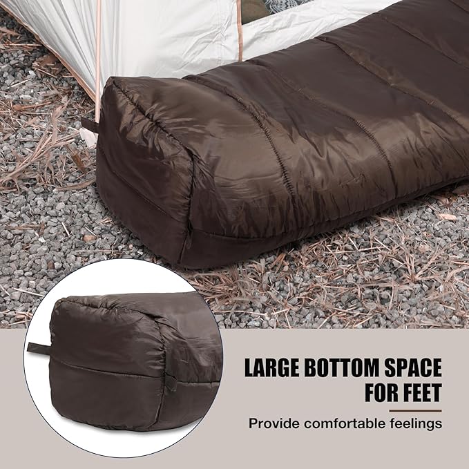 REDCAMP Cold Weather Mummy Sleeping Bag, Warm Flannel Cotton Sleeping Bag, 2 lbs/ 4 lbs Filling