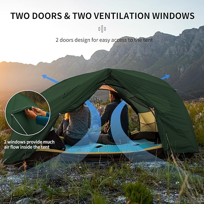 Naturehike Star River 2 Person Backpacking Tent, Lightweight Waterproof 2 Person Camping Tent, Double Layer Two Person Tents for Camping, Hiking, Cycling