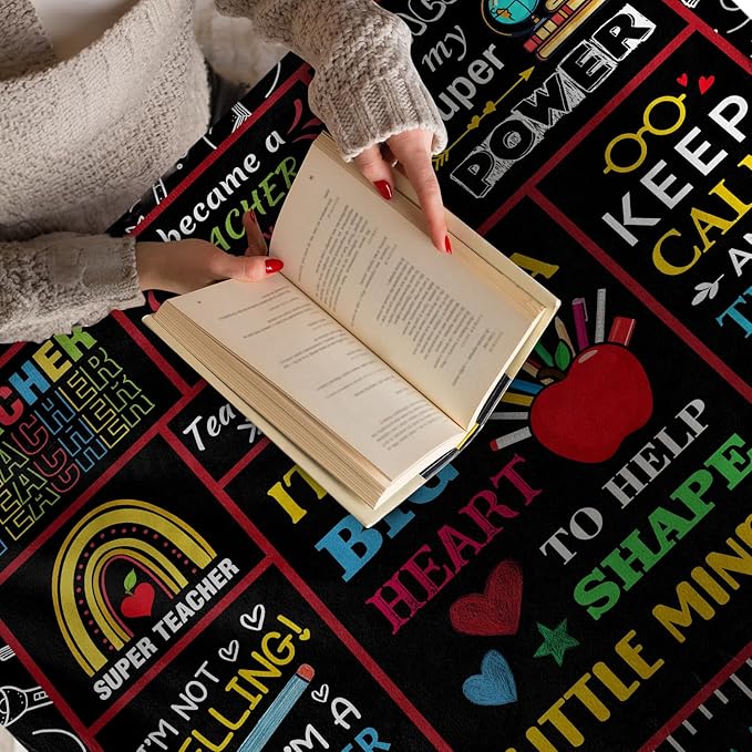 Teacher Appreciation Gifts, Teacher Gifts for Women Men, Soft Blanket for Teachers, Cozy Throw Blankets Birthday Christmas Teachers Day Gifts for Educators 60" X 50"