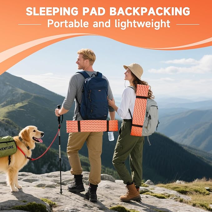 Ultralight Closed Cell Foam Sleeping Pad for Hiking,Moisture-Proof Folding Sleeping Pad Backpacking,Sleeping Mat for Camping,Car Camping Mats