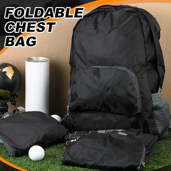 Dunzy 12 Pcs 20l Foldable Backpacks Bulk Lightweight Basic Back Pack Wholesale for Homeless Donation Corporate Events Travel Camping (Black)