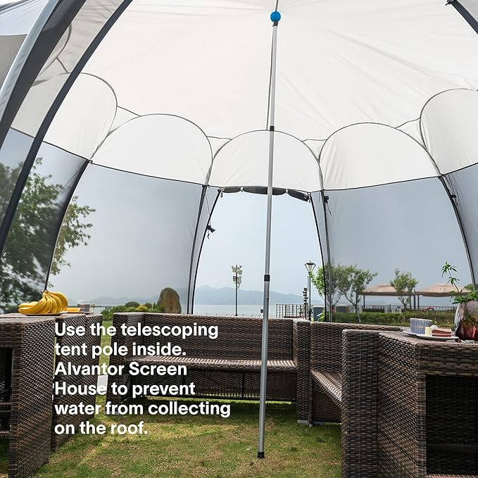 Alvantor Screen House Room Camping Tent Outdoor Canopy Dining Gazebo Pop Up Sun Shade Shelter 8 Mesh Walls Not Waterproof Beige 12'x12' Patent