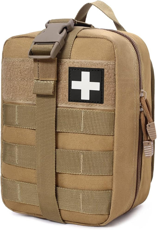 Molle Pouch, Sturdy 600D Nylon Tactical Medical Pouch,Rip-Away EMT First Aid Pouch (Bag Only)