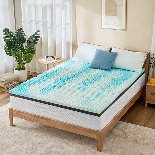 Firm Mattress Topper King Size 3 Inch, Pain Relieving Foam Bed Topper for Extra Support, 5-Zone Memory Foam&High-Density Foam Mattress Pad, CertiPUR-US Certified