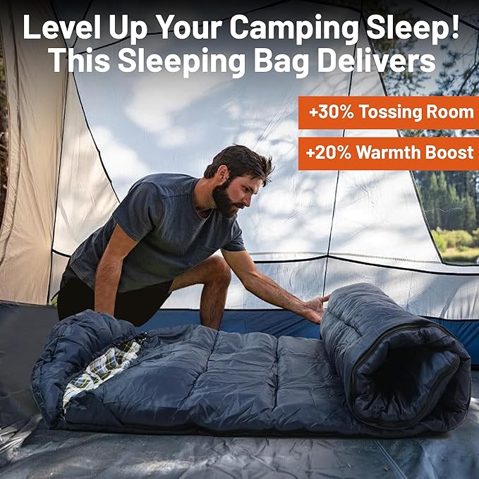 Cold Weather Flannel Sleeping Bags for Adults 0 Degree / -10 Degree, As a Blanket, Waterproof, Lightweight, Portable, Backpacking Camping Outdoor Travel Hiking