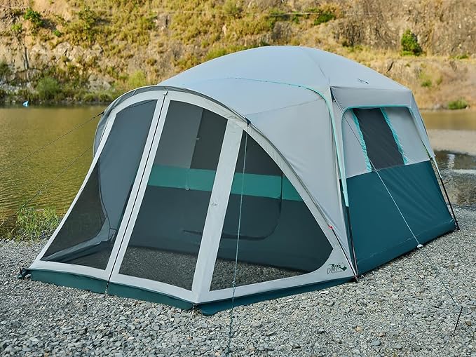 Tents for Camping 6/10 Person Camping Tent with Screen Porch, Weatherproof Large Cabin Tent with Rainfly and Carry Bag, Family Tent for Outdoor Camping and Backyard