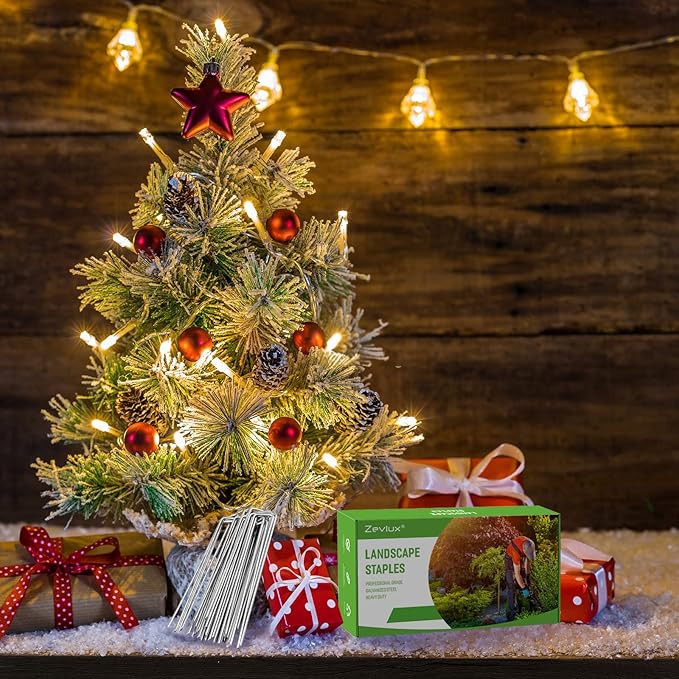 Landscape Staples Galvanized Garden Stakes, Heavy Duty Garden Pins for Fences, Lawns, Weed Barriers and Landscape Fabrics, Netting, Irrigation Hose (6 inch, 25)