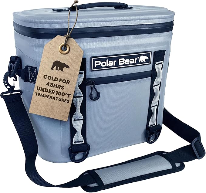 Polar Bear Coolers - Soft Topper Cooler Bag - Insulated Leak Proof Thermal Bag for Travel, Beach, or Camping - Heavy Duty & Portable - Made Waterproof - Keeps Ice up to 48 hrs