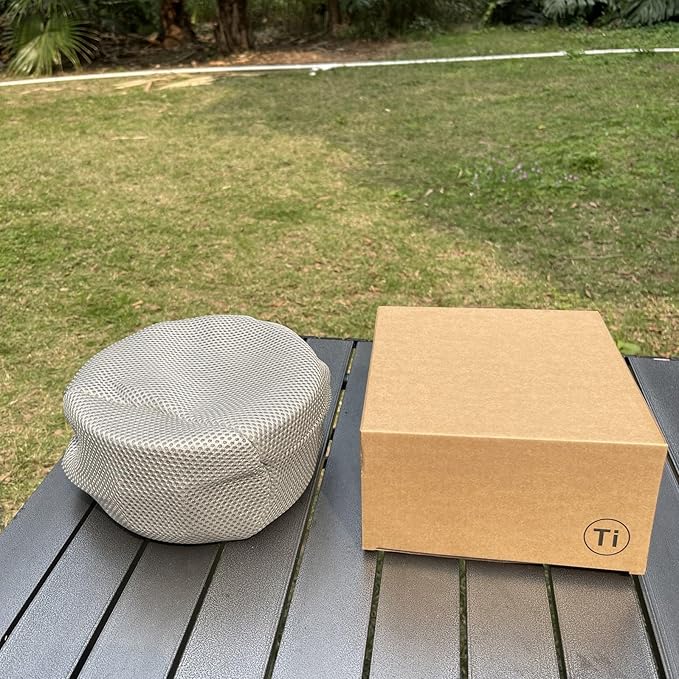 BY-J 3 Piece-Set, Outdoor Titanium Frying Pan & Pot with Lid Folding Handle Camping Hanging Cookware Hiking Picnic Ultralight Bowl Tableware