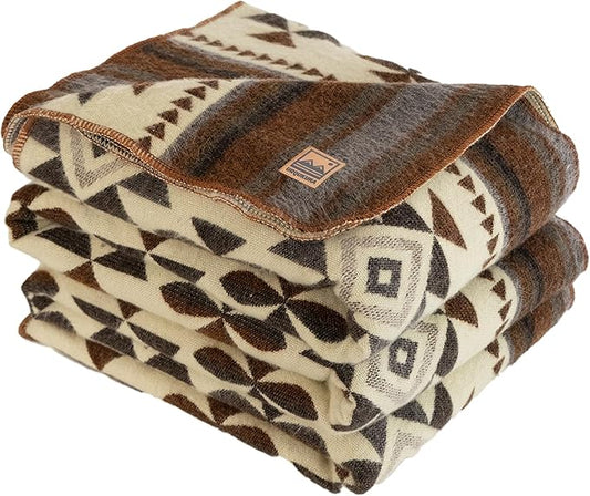 Alpaca Blanket - Premium Alpaca Wool Throw Blanket for Cozy Comfort - Warm Alpaca Wool Blanket - Variegated - Made by Artisans in The Heart of The Mountains of Ecuador