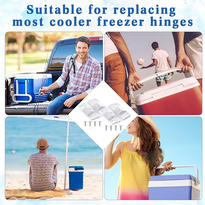Landical 12 Pack Coolers Hinges Cooler Replacement Includes 12 Sturdy Plastic Hinges & 48 Mounting Screws Ice Chest Cooler Parts Compatible with Coleman Xtreme Coolers Models