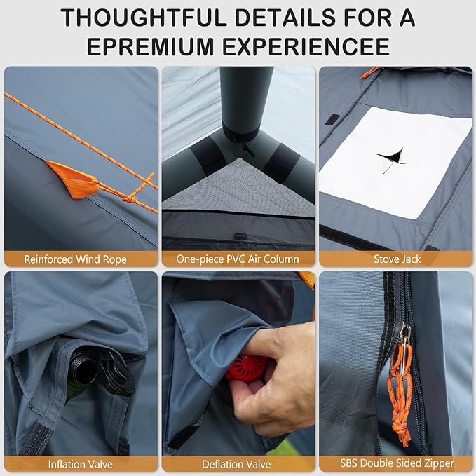 Inflatable Tents for Camping,Easy Blow Up Tent with Hand Pump,4 Seasons Waterproof Air Inflatable Camping Tent House for Family Weekend Camping