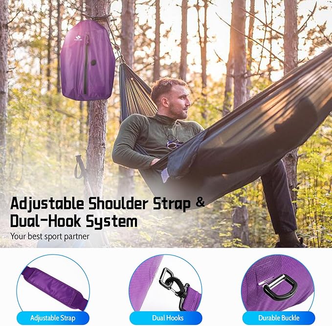 Zurligi Travel Vacuum Bags with Shoulder Strap & Mini Pump – IPX8 Waterproof Vacuum Seal Reusable 39L Carry-On Compression Bags for Clothes, Suitcase & Luggage(2-Pack, Purple)