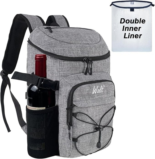 WOLT Cooler Backpack,24 Cans Insulated Backpack Cooler Leakproof,Lightweight Soft Cooler Bag,Camping Cooler,Large Capacity Beach Cooler,Waterproof Travel Cooler Lunch Backpack for Hiking