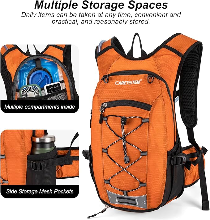 Hydration Backpack Cycling Backpack Women Running Backpack Water Backpack for Hiking Biking Backpack for Men Equipped with 2L Water Bag