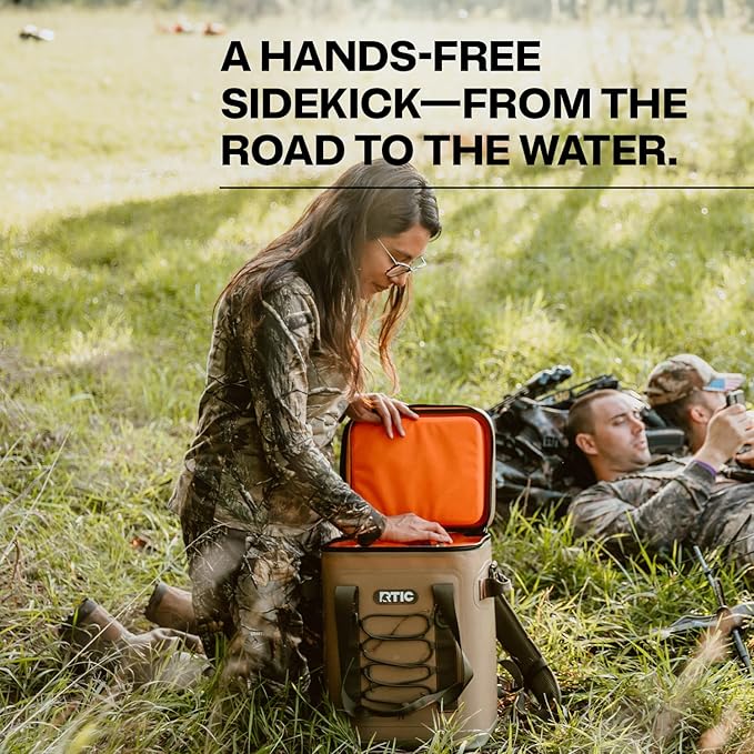 RTIC Backpack Cooler 24 Can, Insulated Portable Soft Cooler Bag Waterproof for Ice, Lunch, Beach, Drink, Beverage, Travel, Camping, Picnic, Car, Hiking
