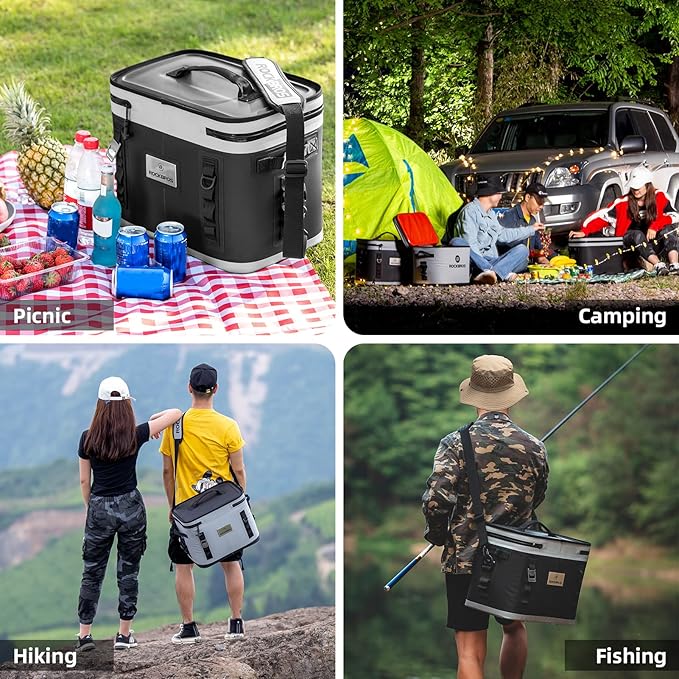 ROCKBROS Backpack Cooler Waterproof, 30 Can Large Leak-Proof Cooler Bags Insulated, Portable Soft Sided Cooler for Ice, Beer, Drink, Travel, Fishing, Beach, Golf, Picnic, Camping Gifts