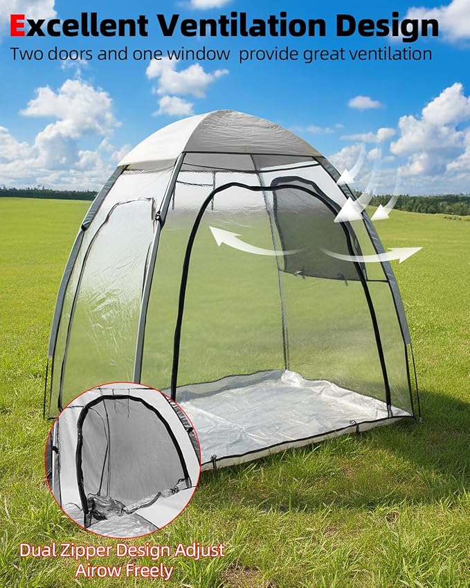 Abahub Clear Bubble Tent for 1-2 Person, Sports Tent with Sealed Floor, Outdoor Winter Tent with Carrying Bag for Sport Event, Camping, Fishing, Cheering