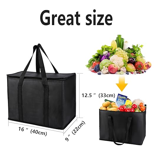 Casserole Carrier for Hot or Cold Food, Insulated Bag Lasagna Lugger Tote for Potluck Parties/Picnic/Cookouts, Fits 9"x13" Baking Dish Black Keep Food warmPans lid and Carrying case Container Heat