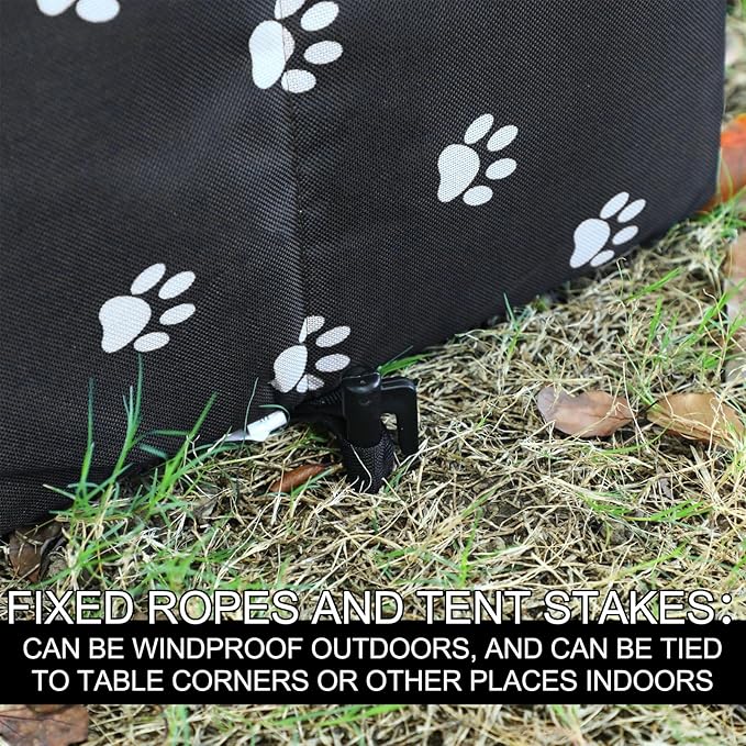 Soaoo 2 Pcs Large Feral Cat Shelter Outdoor Cat House 15.8 x 13.7 x 15.8 Inch Weatherproof and Insulated Foldable Cotton Filled Thicken Stray Shelter with Stakes for Wild Animal Easy to Assemble