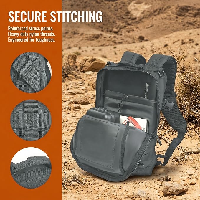 Small Tactical Backpack Military Daypack 12L Molle Bag Rucksack Army Daypack for Outdoor,Hiking,Camping,Travel (Grey)