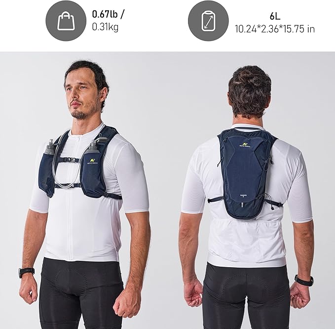N NEVO RHINO Hydration Backpack,8L Water Backpack with 50 oz /1.5L Water Bladder Bike Hydration Pack for Men Women,Lightweight Hiking Backpack Hydro Water Daypack for Cycling Hiking